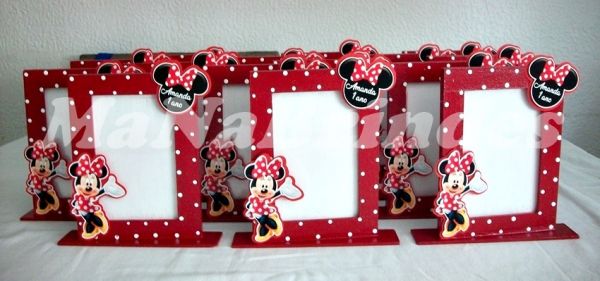 Porta Retrato Simples em MDF da Minnie Vermelha