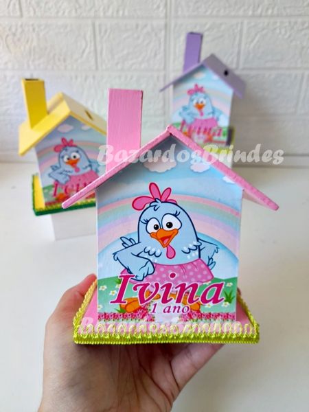 Casinha Cofre em MDF da Galinha Pintadinha