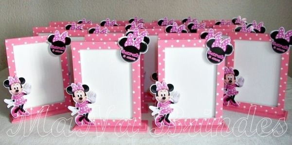 Porta Retrato Simples em MDF da Minnie Rosa